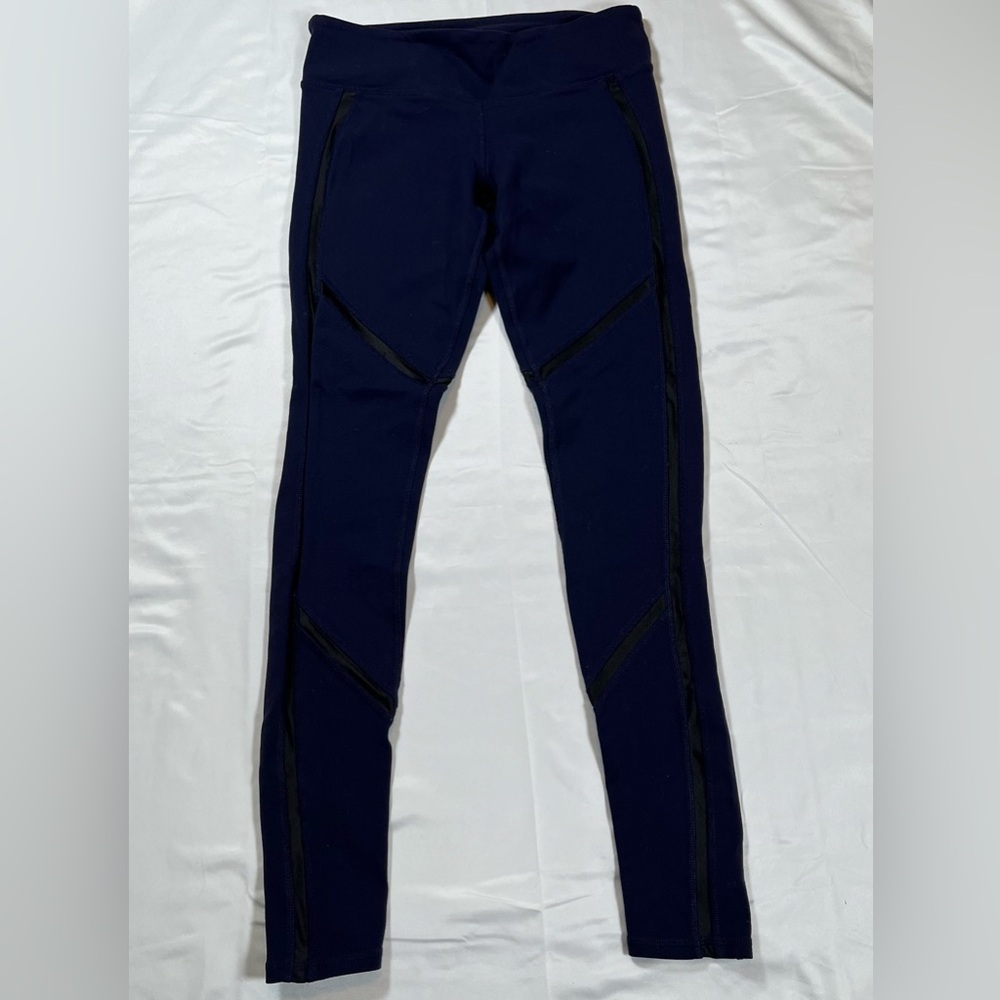 ALO Yoga Women’s Leggings Mesh Athletic‎ Workout Navy Blue Size S - Picture 2 of 8
